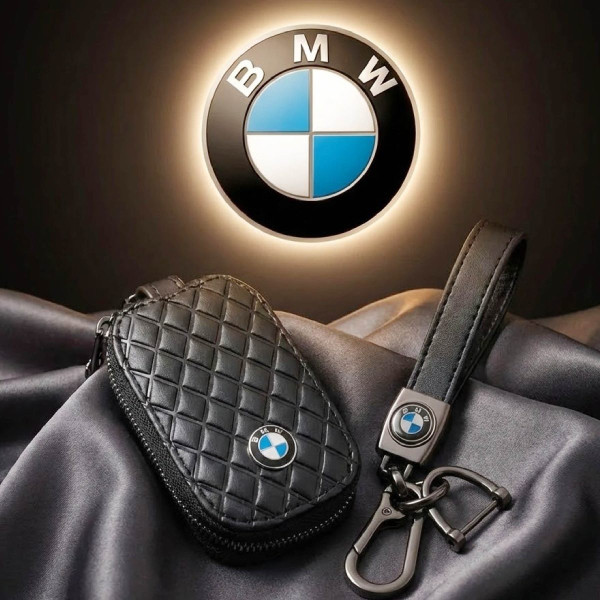 Автонабір №7 для BMW Брелок ремінцем з карабіном та чохол для автоклучів