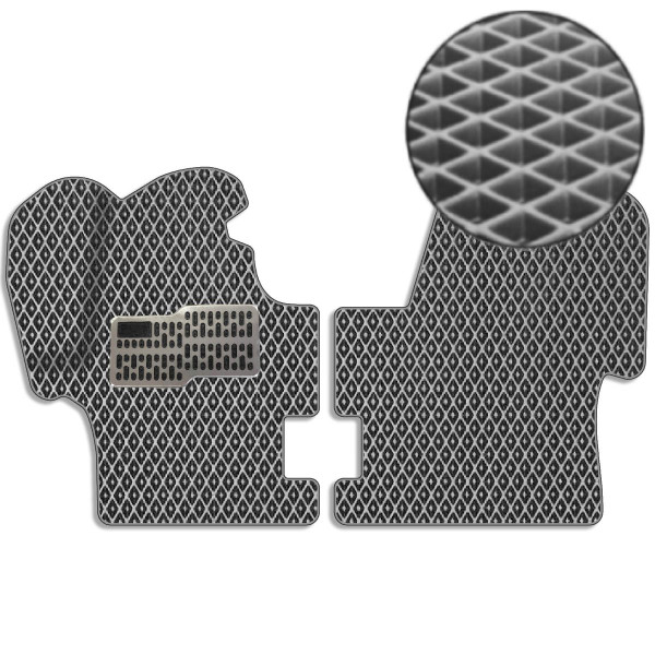 3D Килимки у салон EVA для Volkswagen Transporter T4 1+2 1990-2003 з підп'ятником Сірі 2 шт