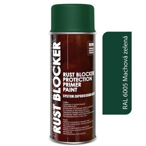 Краска аэрозольная Антиржавчина Deco color 4в1 Rust Blocker 400 мл (RAL 6005) Зеленая