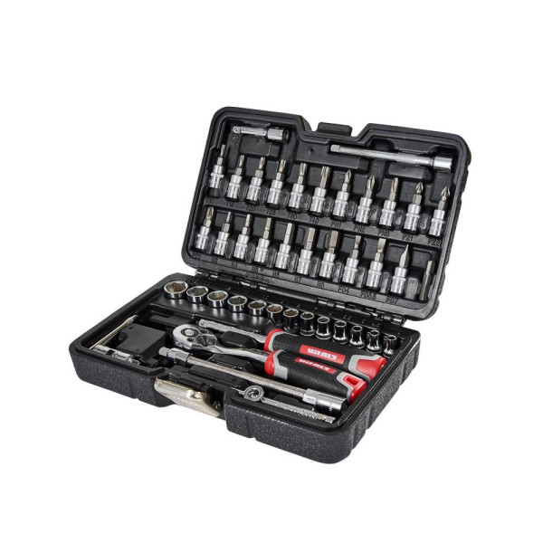 Набор головок торцевых с трещоткой 1/4″ 46 предметов Vitals Master