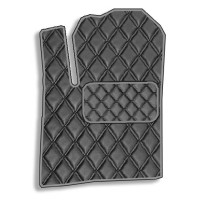 Килимок водія для Volkswagen Touareg II 2010-2018 Екошкіра с подпятником 1 шт (Rombus)