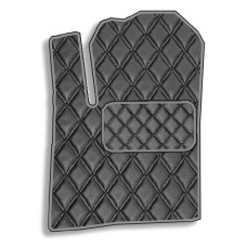 Килимок водія для Volkswagen Touareg II 2010-2018 Екошкіра с подпятником 1 шт (Rombus)