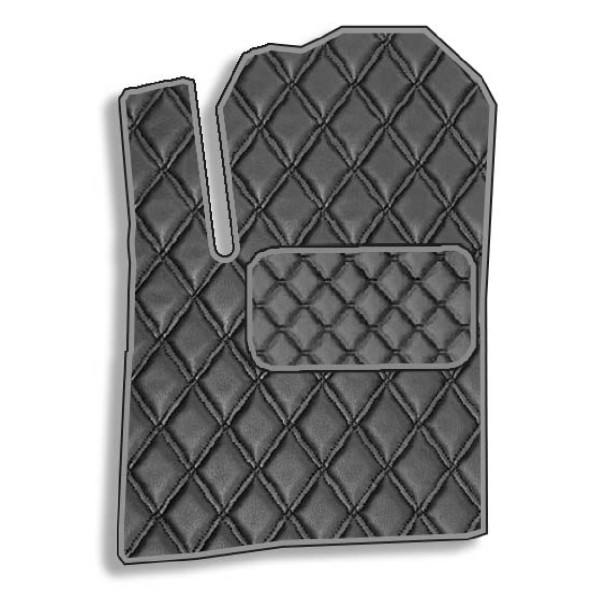 Килимок водія для Volkswagen Touareg II 2010-2018 Екошкіра с подпятником 1 шт (Rombus)