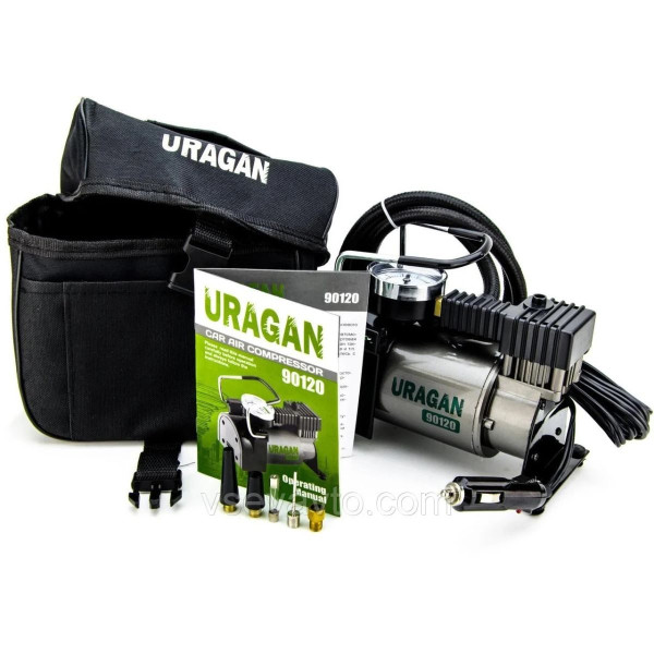 Автомобільний компресор URAGAN 12v / 14А / 37л / 170Вт / 1 м шланг (90120)