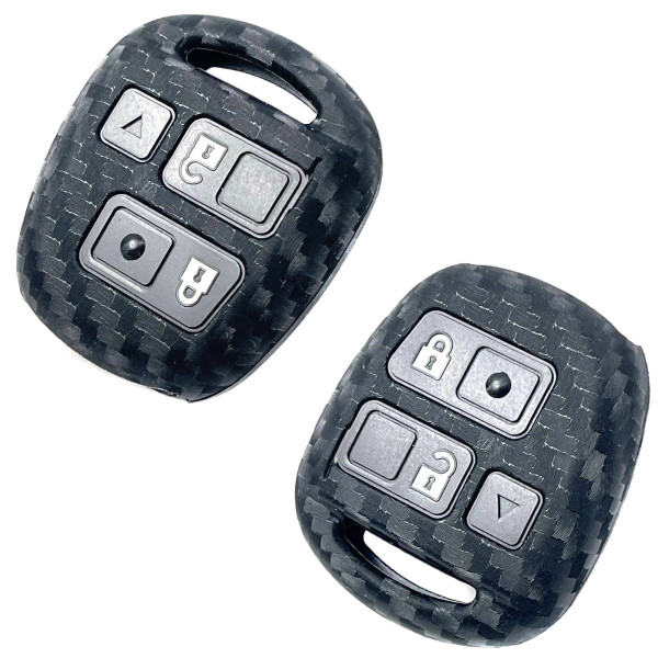 Чехол для автоключей Toyota ZB 3 Силикон Carbon Оригинал (1007) (3885)