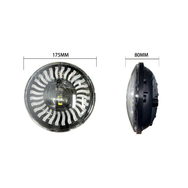 Фара LED ВАЗ 2101 2121 ГАЗ УАЗ іномарки мото 7 дюймів 60W 175х175х80 мм ближнє та дальнє світло 1 шт