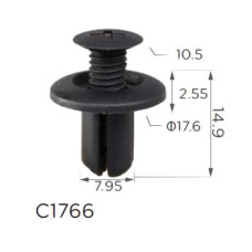 Кліпса розпірні КIA, Ford, Mazda, Ford, Chevrolet, Chevrolet, Fiat, Volvo, Mitsubishi 86590-28000 (C1766)