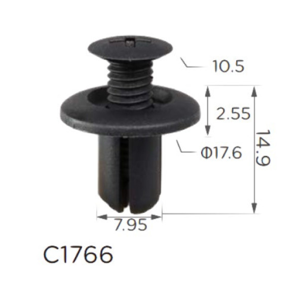 Кліпса розпірні КIA, Ford, Mazda, Ford, Chevrolet, Chevrolet, Fiat, Volvo, Mitsubishi 86590-28000 (C1766)