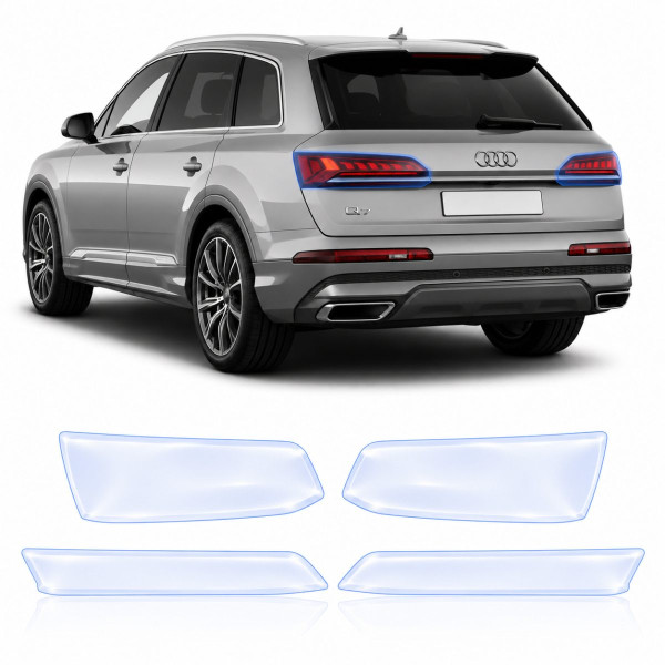 Антигравийная защитная бронепленка по лекалам для Audi Q7 4M facelift 2020-2024 - задние фонари стопы
