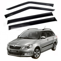 Дефлекторы окон ветровики Skoda Fabia 2007-2014 Скотч 3M Voron Glass