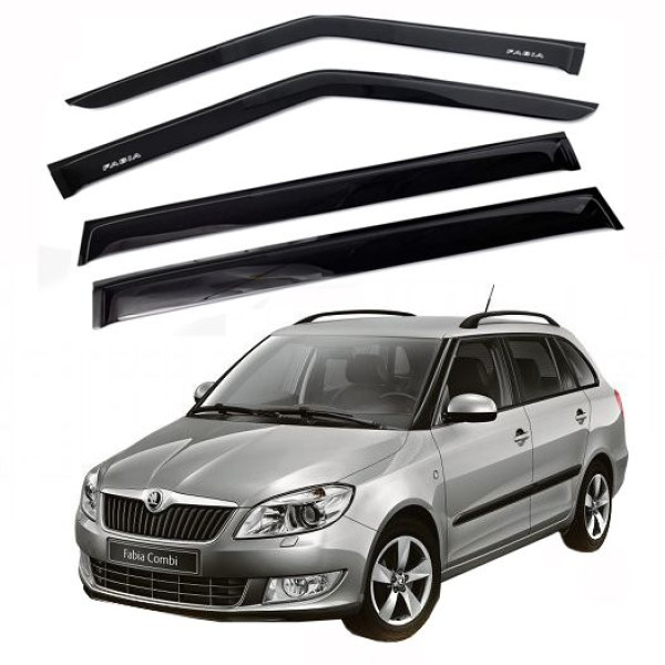 Дефлектори вікон вітровики Skoda Fabia 2007-2014 Скотч 3M Voron Glass