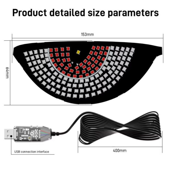 LED Підсвічування Динамічне Око USB 15 x 6 см Синій з Червоним 2 шт (Y7)