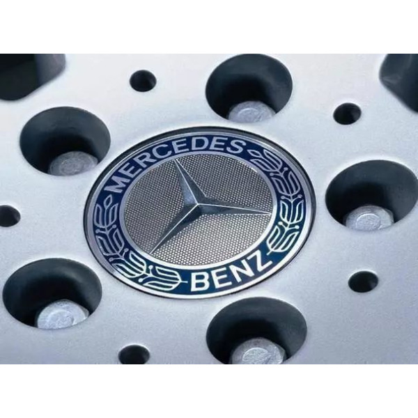 Ковпачки заглушки на литі диски Mercedes 75 / 70 мм Колосок Сині 1 шт (А1714000025)