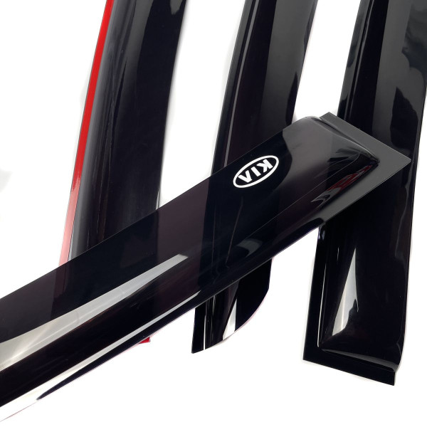 Дефлекторы окон ветровики для Kia Rio 2010-2017 Седан Скотч 3М Voron Glass