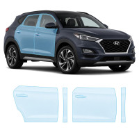 Антигравийная защитная бронепленка по лекалам для Hyundai Tucson TL facelift 2019-2020 - зоны дверей и стойки окон