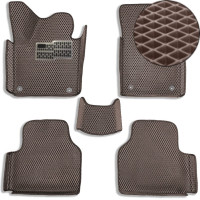 5D EVA Коврики в салон для Volkswagen Passat B6 2005-2010 С Бортиками Подпятник Коричневые 5 шт