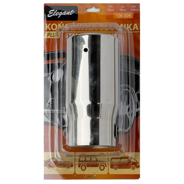 Насадка на глушник Elegant Кругла коса Ø 63 х 150 мм Хром (EL 106 009)