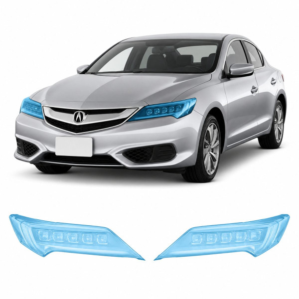 Антигравійна захисна бронеплівка за лекалами для Acura ILX I facelift 2016-2018 - оптика (фари та ПТФ)