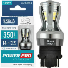 LED автолампа Brevia PowerPro 12/24V P27/7W 350Lm 14x2835SMD CANbus W2,5x16q 2 шт (10339X2)