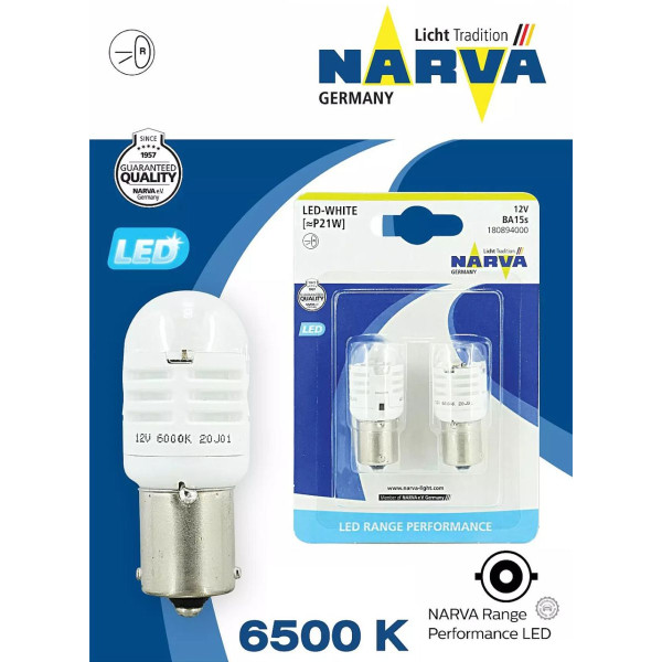 Светодиод LED Narva 12V BA15s P21 / White 6500K 2 шт (180894000)