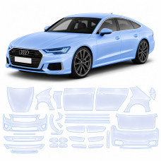 Антигравийная защитная бронепленка по лекалам для Audi A7 C8 facelift 2023-2025 - полный кузов