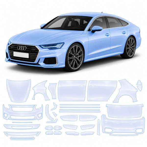 Антигравійна захисна бронеплівка за лекалами для Audi A7 C8 facelift 2023-2025 - повний кузов