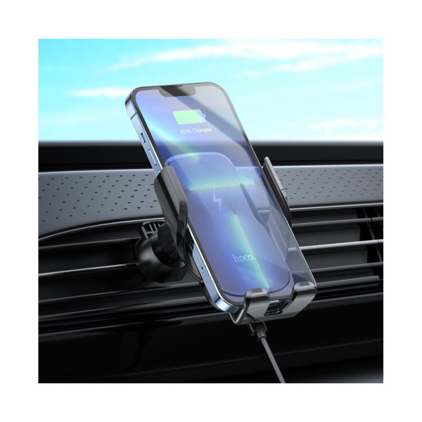 Автотримач із бездротовою зарядкою HOCO CA202 Акумулятор 90 mAh для повітроводу