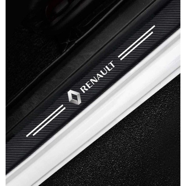 Захисна плівка накладка на пороги для Renault Чорний Карбон 4 шт