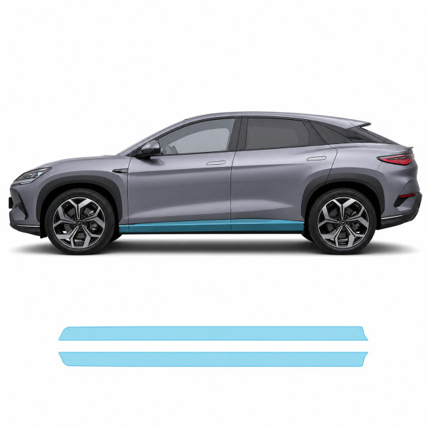 Антигравийная защитная бронепленка по лекалам для BYD Sealion 07 I 2024- нижняя зона кузова пороги