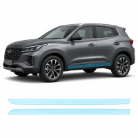 Антигравійна захисна бронеплівка за лекалами для Chery Tiggo 4 Pro 2023- нижня зона кузова пороги