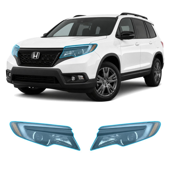 Антигравийная защитная бронепленка по лекалам для Honda Passport III 2019-2021 - оптика (фары и ПТФ)