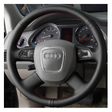 Чехол Оплетка Руля для Audi A3/A4/A5/A6/Q5/Q7 2004-2012 Кожа (Модельная Выкройка) №3
