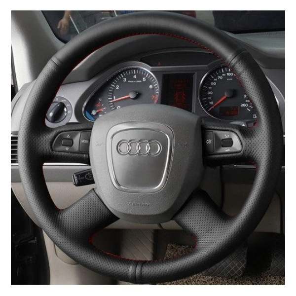 Чохол Обплетення Керма для Audi A3/A4/A5/A6/Q5/Q7 2004-2012 Шкіра (Модельна Викрійка) №3