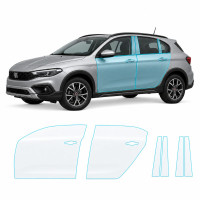 Антигравійна захисна бронеплівка за лекалами для Fiat Tipo Cross (Egea Cross) I 2020- зони дверей і стійки вікон