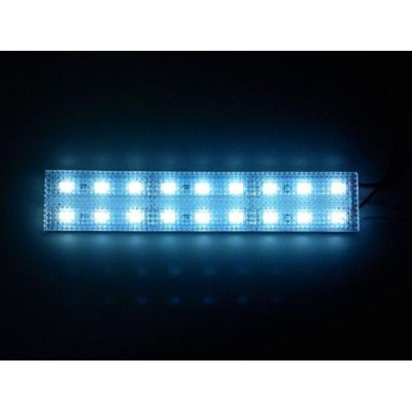 Підсвічування салону діодне подвійне Призма алюміній 12V - 12 см 2А 18LED Біле світло (5630)