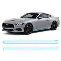 Антигравийная защитная бронепленка по лекалам для Ford Mustang S650 2024- нижняя зона кузова пороги