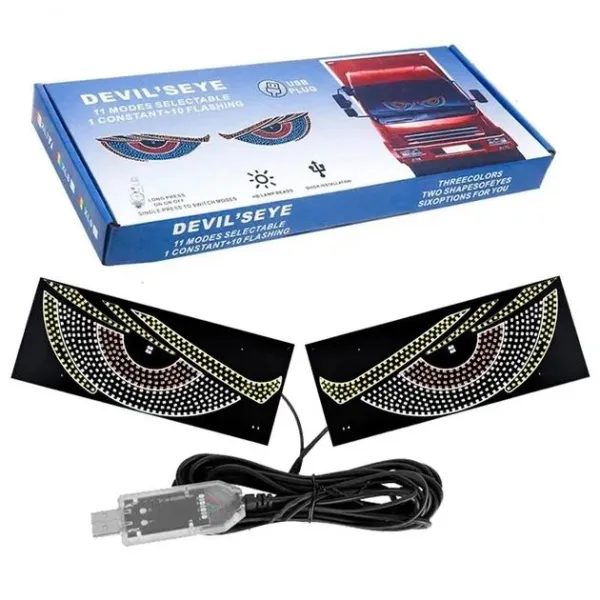 LED Подсветка Динамическая Глаза USB 30 x 16 см Красный Желтый Зеленый (XL9)