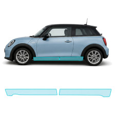 Антигравийная защитная бронепленка по лекалам для Mini Cooper F66 2024- нижняя зона кузова пороги