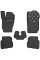 Коврики в салон Экокожа для Skoda Fabia 1997-2007 Черные 5 шт (Rombus)