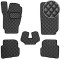 Коврики в салон Экокожа для Skoda Fabia 1997-2007 Черные 5 шт (Rombus)