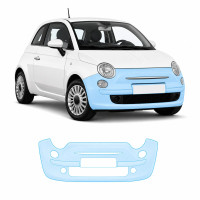 Антигравийная защитная бронепленка по лекалам для Fiat 500 II 2007- передний бампер