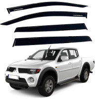 Дефлекторы окон ветровики Mitsubishi L200 IV 2006-2015 Скотч 3M Voron Glass