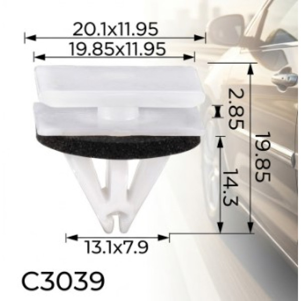 Кліпса кріплення молдингу Ford Tesla Chevrolet Pontiac Lincoln (W716352S300 W716351S300) C3039