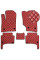 Коврики в салон для Volkswagen Touareg I 2002-2010 Экокожа Красные 5 шт (Rombus)