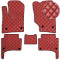 Коврики в салон для Volkswagen Touareg I 2002-2010 Экокожа Красные 5 шт (Rombus)