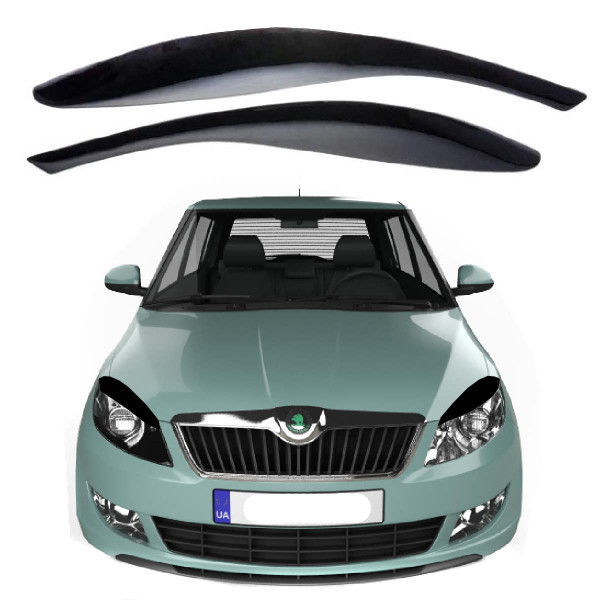 Реснички фар Skoda Fabia 2007-2014 Ресталинг Voron Glass
