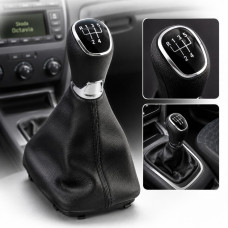 Ручка КПП з пильником у зборі Модельна для Skoda Octavia A4 Tour 1997-2012 Шкіра (5 Швидкостей) FXSKD-31/5