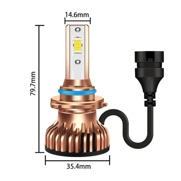 LED лампи автомобільні S7 Mini H11 55W (9600lm 6000K +400% IP67 DC9-24V)