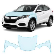 Антигравийная защитная бронепленка по лекалам для Honda HR-V (US/глобальний) II facelift 2019-2021 - капот и передние крылья