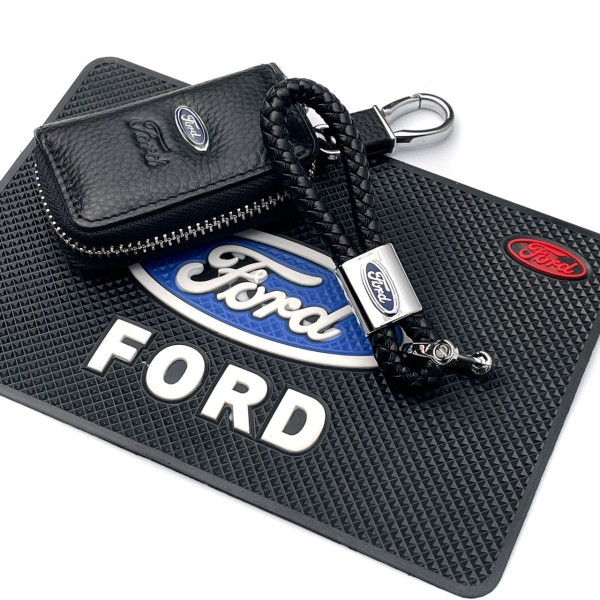 Автонабір №33 для Ford / Килимок панелі / Брелок та чохол для автоключів з логотипом